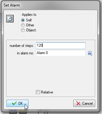 set alarm properties