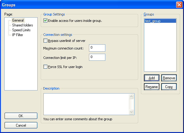 Edit Groups toolbar